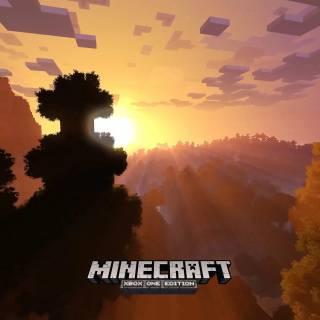 Minecraft sunset 4k wallpaper
