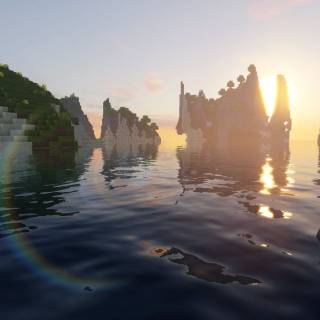 Minecraft sunset 4k wallpaper