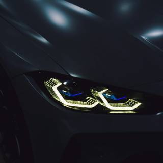 BMW headlights 4k wallpaper