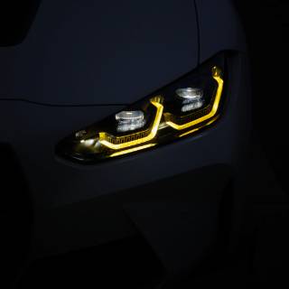 BMW headlights 4k wallpaper
