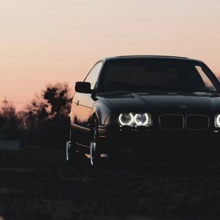 BMW headlights 4k wallpaper