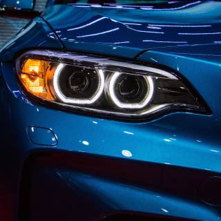 BMW headlights 4k wallpaper