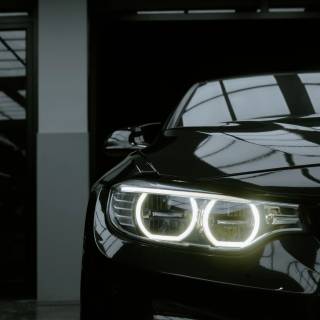 BMW headlights 4k wallpaper