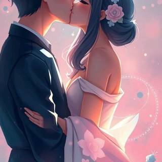 Anime kiss phone wallpaper