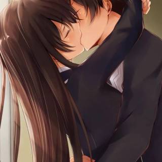 Anime kiss phone wallpaper
