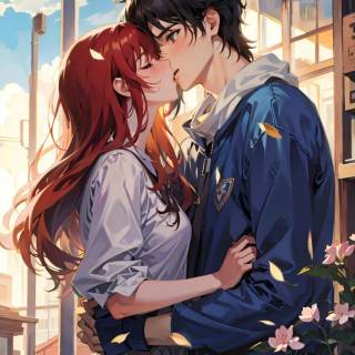 Anime kiss phone wallpaper
