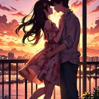 Anime kiss phone wallpaper