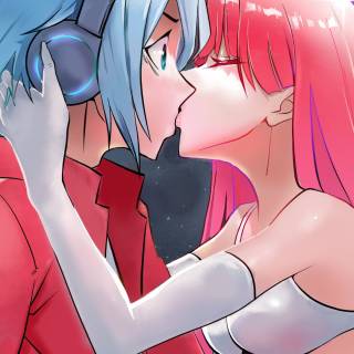 Anime kiss phone wallpaper