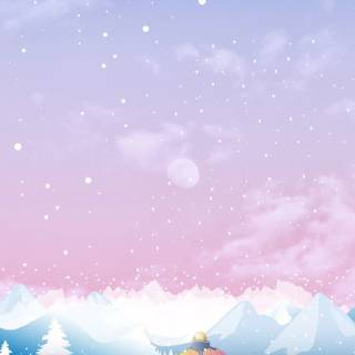 Snowy mountain phone wallpaper