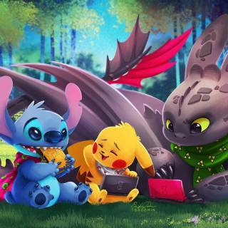 Cute Stitch desktop wallpaper