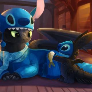 Cute Stitch desktop wallpaper