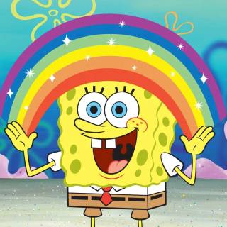 Spongebob rainbow wallpaper