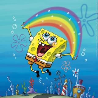 Spongebob rainbow wallpaper