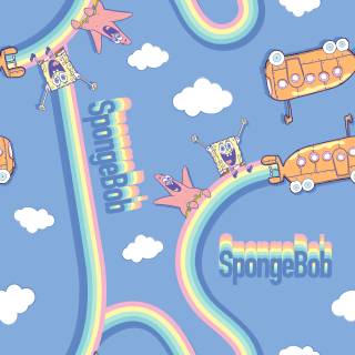 Spongebob rainbow wallpaper