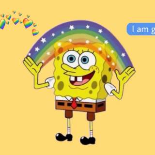 Spongebob rainbow wallpaper