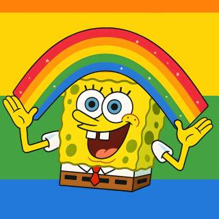 Spongebob rainbow wallpaper