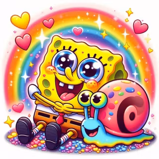 Spongebob rainbow wallpaper