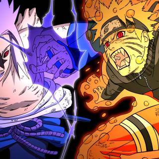 Naruto vs Sasuke 4k PC wallpaper