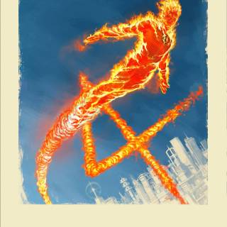 Human Torch 4k wallpaper
