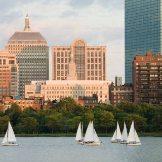 Boston skyline 4k wallpaper