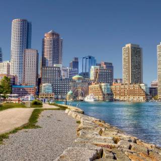 Boston skyline 4k wallpaper