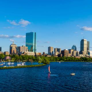 Boston skyline 4k wallpaper