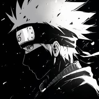 Anime black white 4k wallpaper