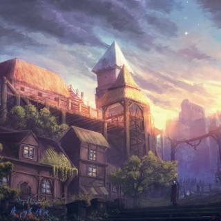 4k fantasy city wallpaper