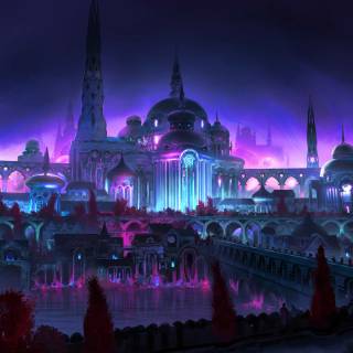 4k fantasy city wallpaper