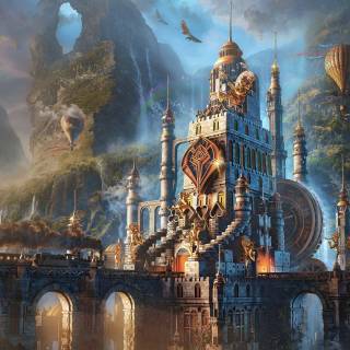 4k fantasy city wallpaper