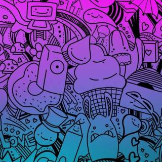 Doodle phone 4k wallpaper