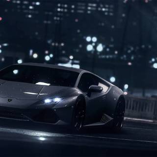 Black Lamborghini night wallpaper