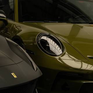 Porsche green 4k wallpaper