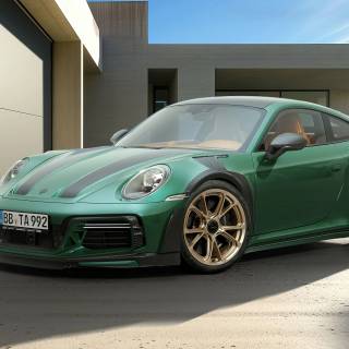 Porsche green 4k wallpaper