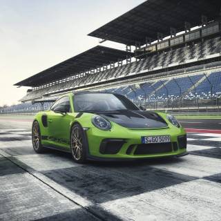 Porsche green 4k wallpaper