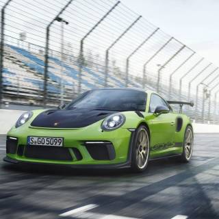 Porsche green 4k wallpaper
