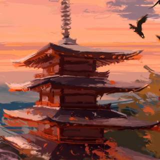 Japanese painting phone wallpaper