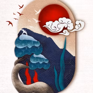 Japanese painting phone wallpaper