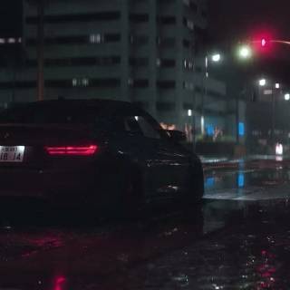 BMW M4 night rain wallpaper