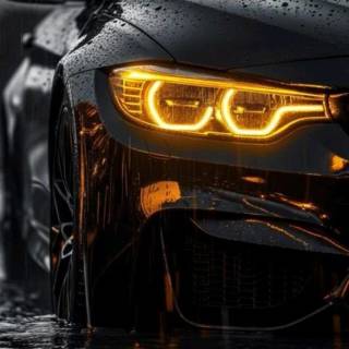 BMW M4 night rain wallpaper