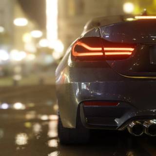 BMW M4 night rain wallpaper