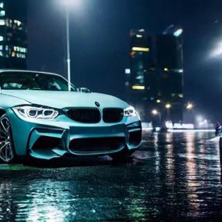 BMW M4 night rain wallpaper