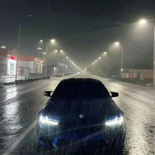 BMW M4 night rain wallpaper