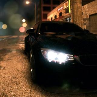 BMW M4 night rain wallpaper