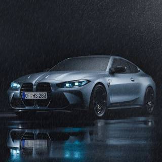 BMW M4 night rain wallpaper