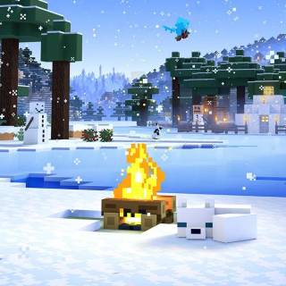 Minecraft fireplace wallpaper