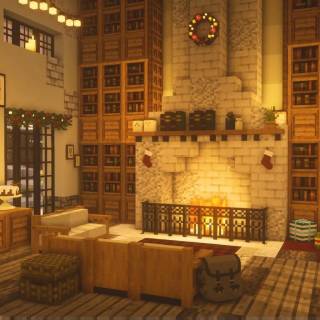 Minecraft fireplace wallpaper