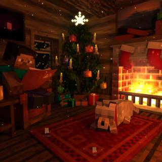 Minecraft fireplace wallpaper