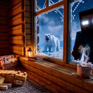 Minecraft fireplace wallpaper