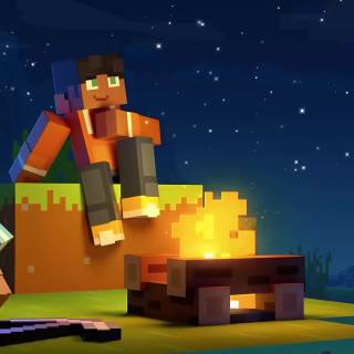 Minecraft fireplace wallpaper